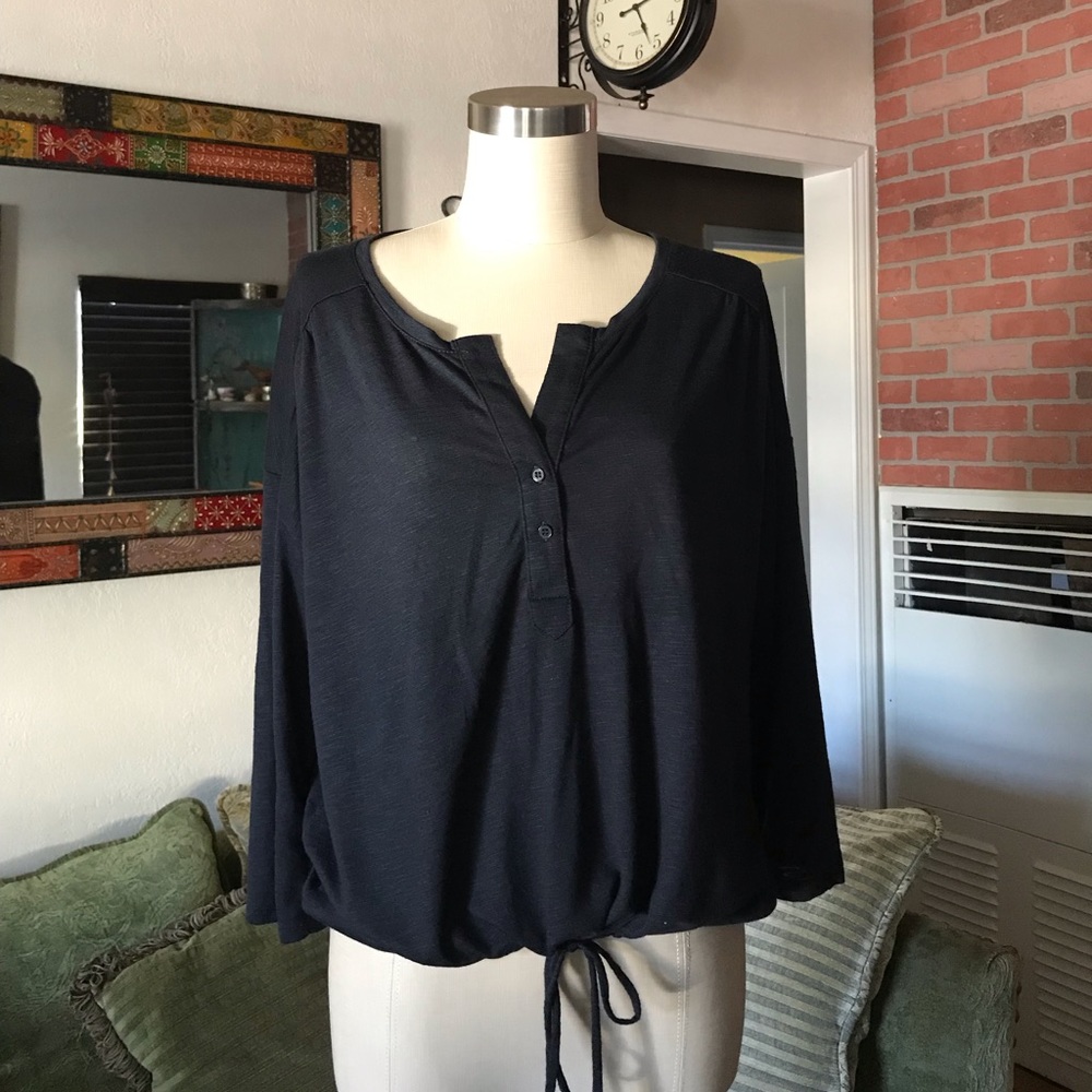 Loft drawstring bottom cotton tee